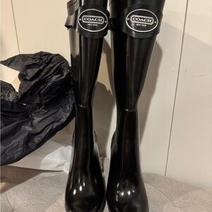 Coach Rain Boots, black and statement making
